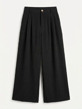 Wide-Leg High-Rise Black Pants